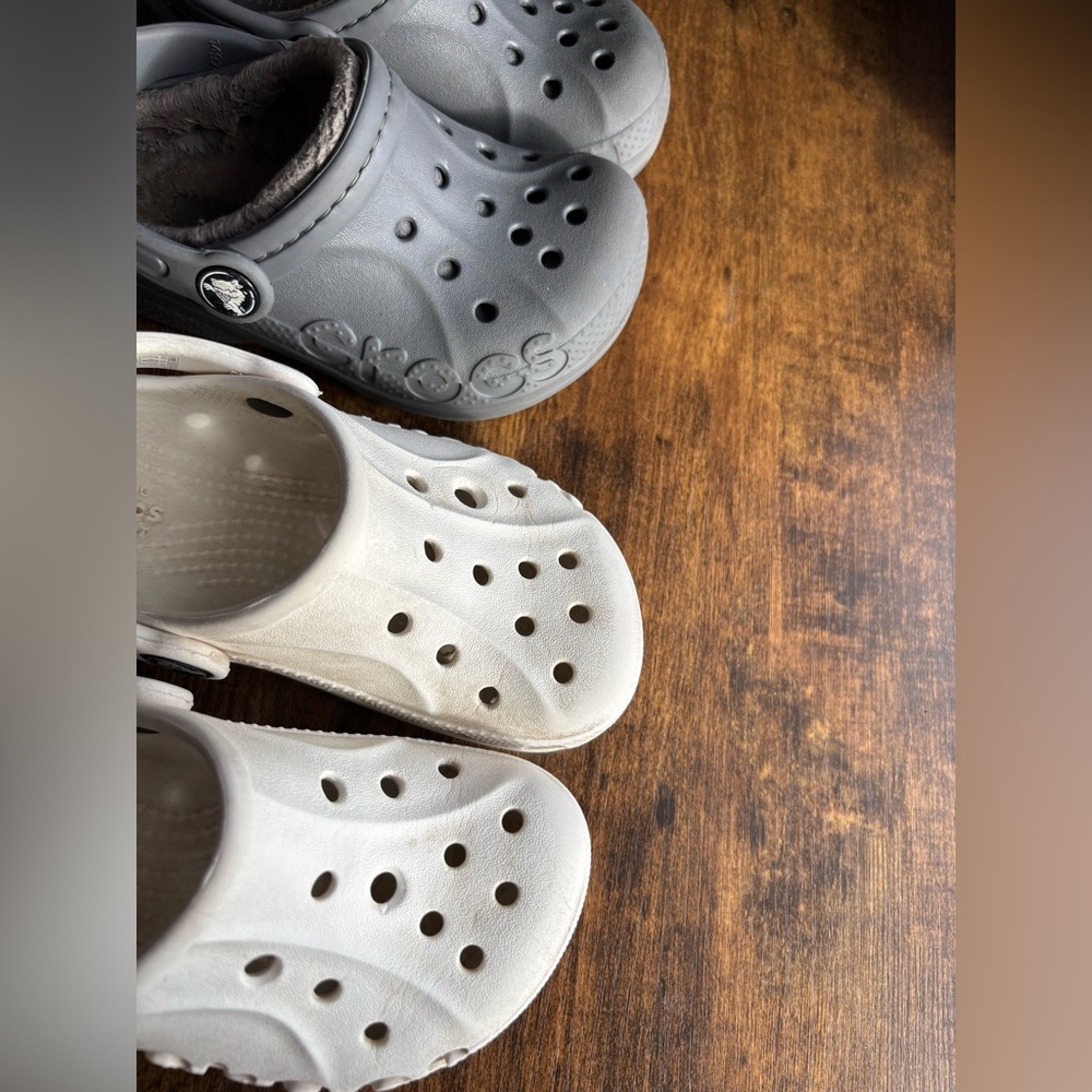 Gray and White Baya Crocs Bundle 2 Pairs - Picture 2 of 5